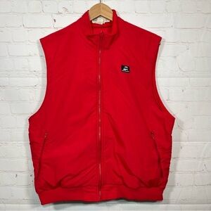 Vintage Performance Cycling Wear Vest Mens Large Red Full Zip Fleece Pockets